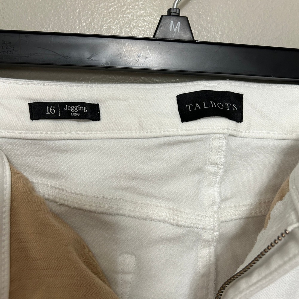 Talbots Denim Jeggings Women 16 Long White High Rise Skinny Stretch Pants Preppy - Picture 9 of 11
